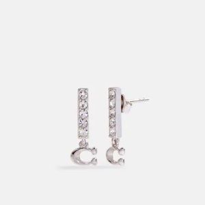 Coach Pave Bar Stud Earrings